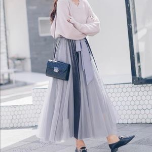 Grey layered laces bottom